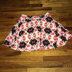 Red White and Black Polyester Dress Skirt